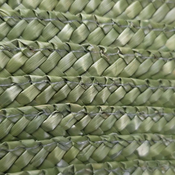 Capelli/Straworld Vibrant Green Woven Tote Bag Purse Beads Beachy BoHo GUC READ - Picture 5 of 14